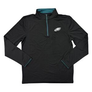 Eagles - Antigua Apparel Men's NFL Moisture Wicking Lightweight Quarter-Zip Pull